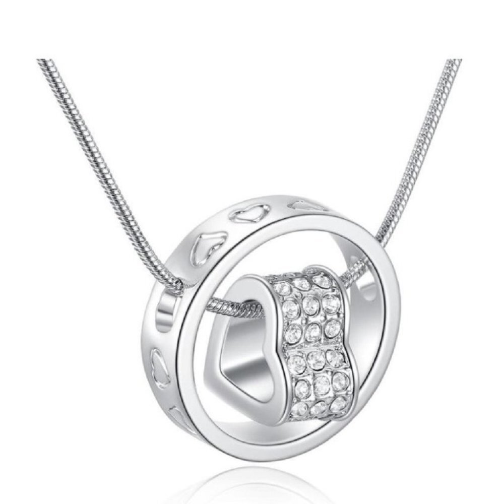 Swarovski Crystal Heart Spinner Necklace